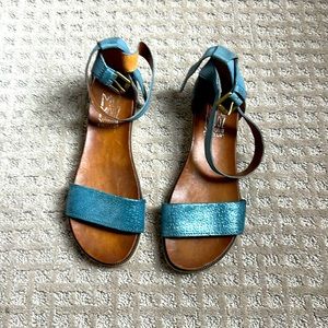 Miz Mooz Blue Ankle Strap Sandals